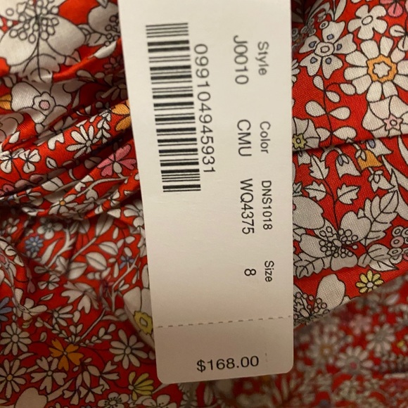 J. Crew Tea-length Red Floral Dress NWT - Picture 6 of 6